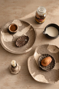 Earth Fragment Mottled Fiber-Look Serving Tray