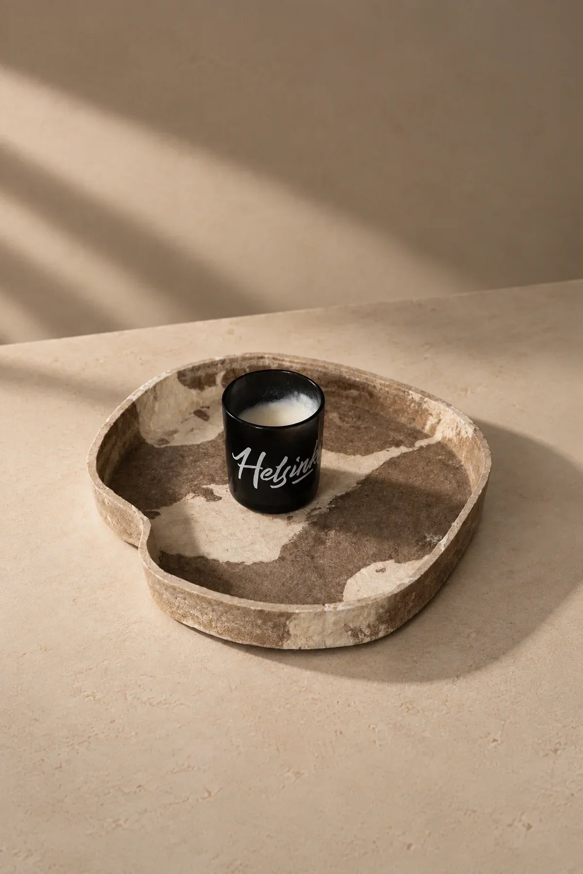 Earth Fragment Mottled Fiber-Look Serving Tray