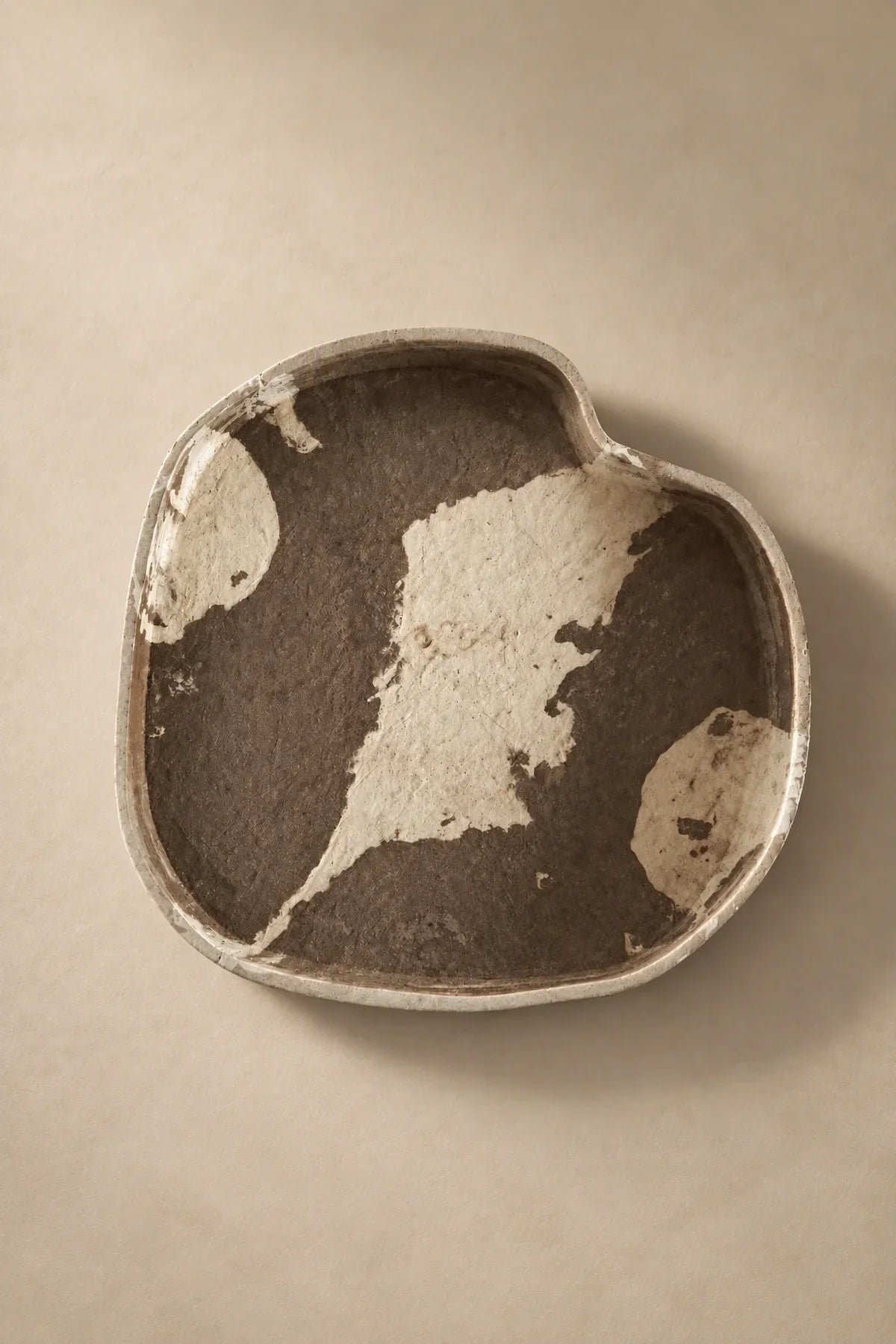 Earth Fragment Mottled Fiber-Look Serving Tray