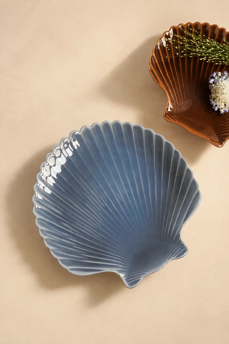 Tide Pool Opalescent White Glass Serving Dish