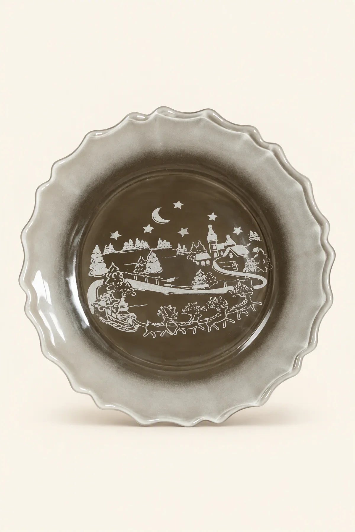 Moonlit Carol Clear Frosted Glass Dessert Set