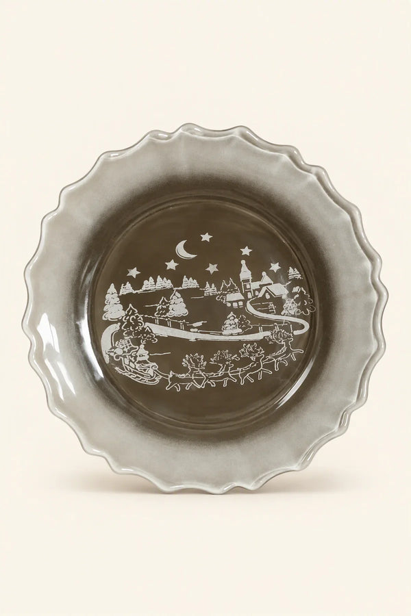 Moonlit Carol Clear Frosted Glass Dessert Set