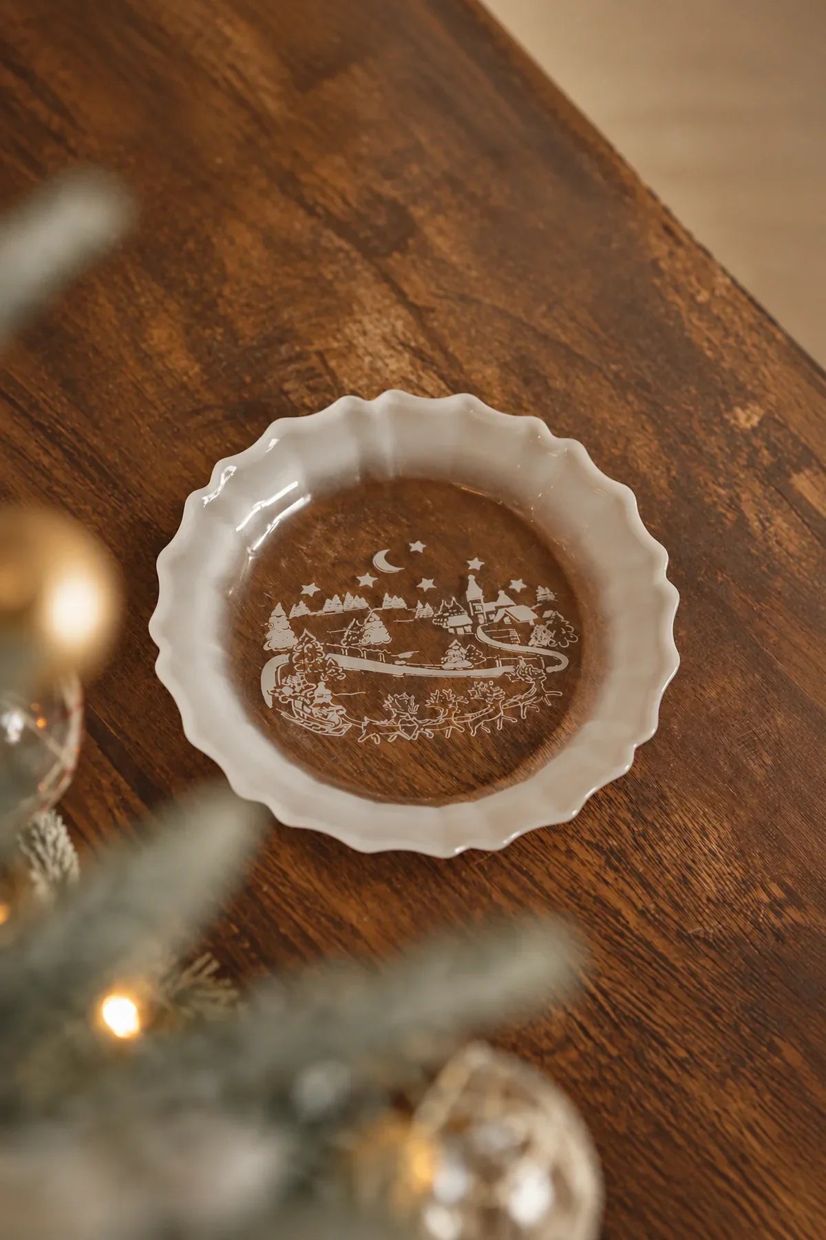 Moonlit Carol Clear Frosted Glass Dessert Set