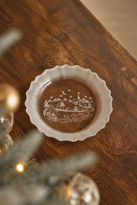 Moonlit Carol Clear Frosted Glass Dessert Set