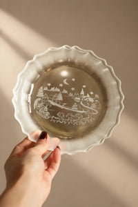 Moonlit Carol Clear Frosted Glass Dessert Set