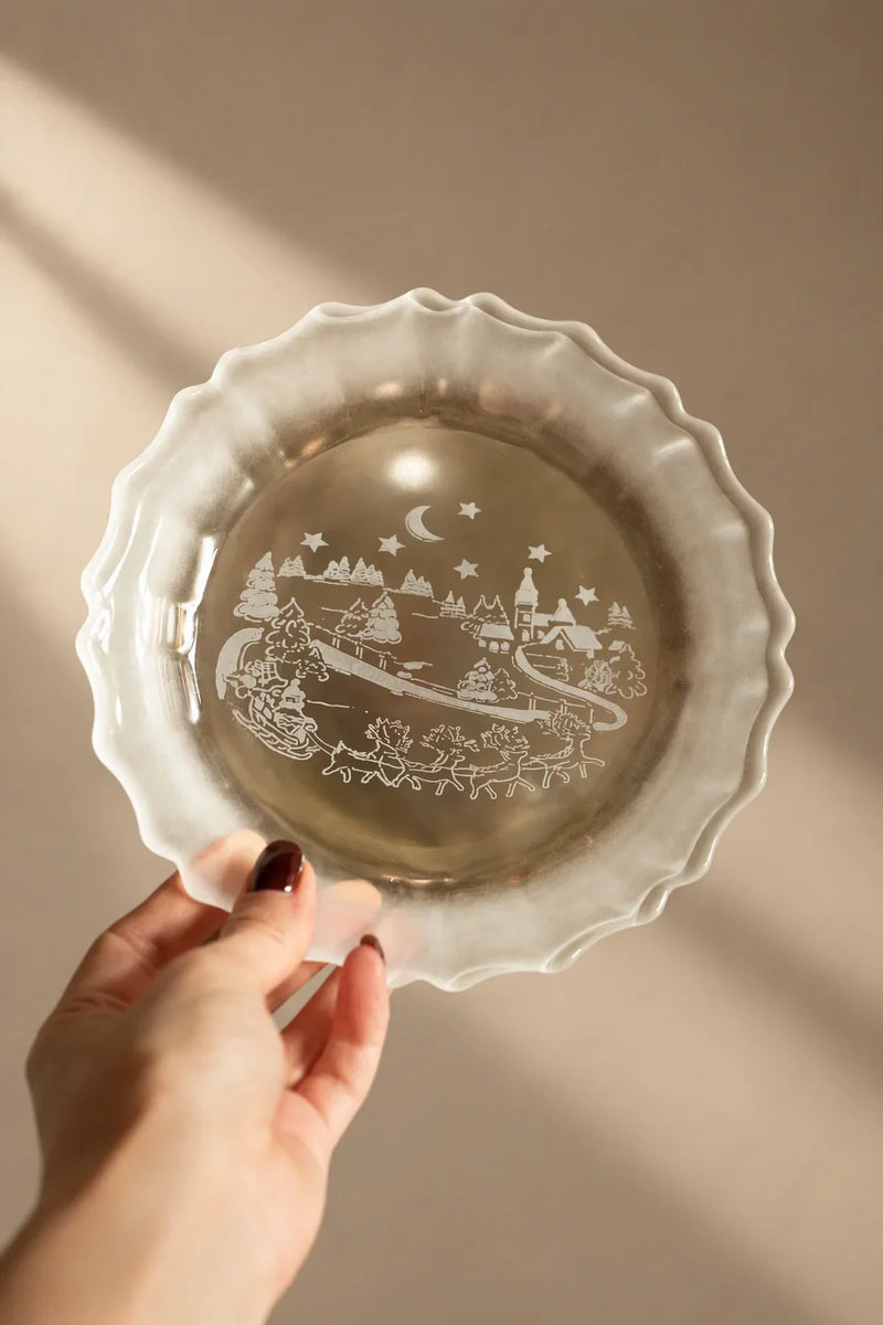 Moonlit Carol Clear Frosted Glass Dessert Set