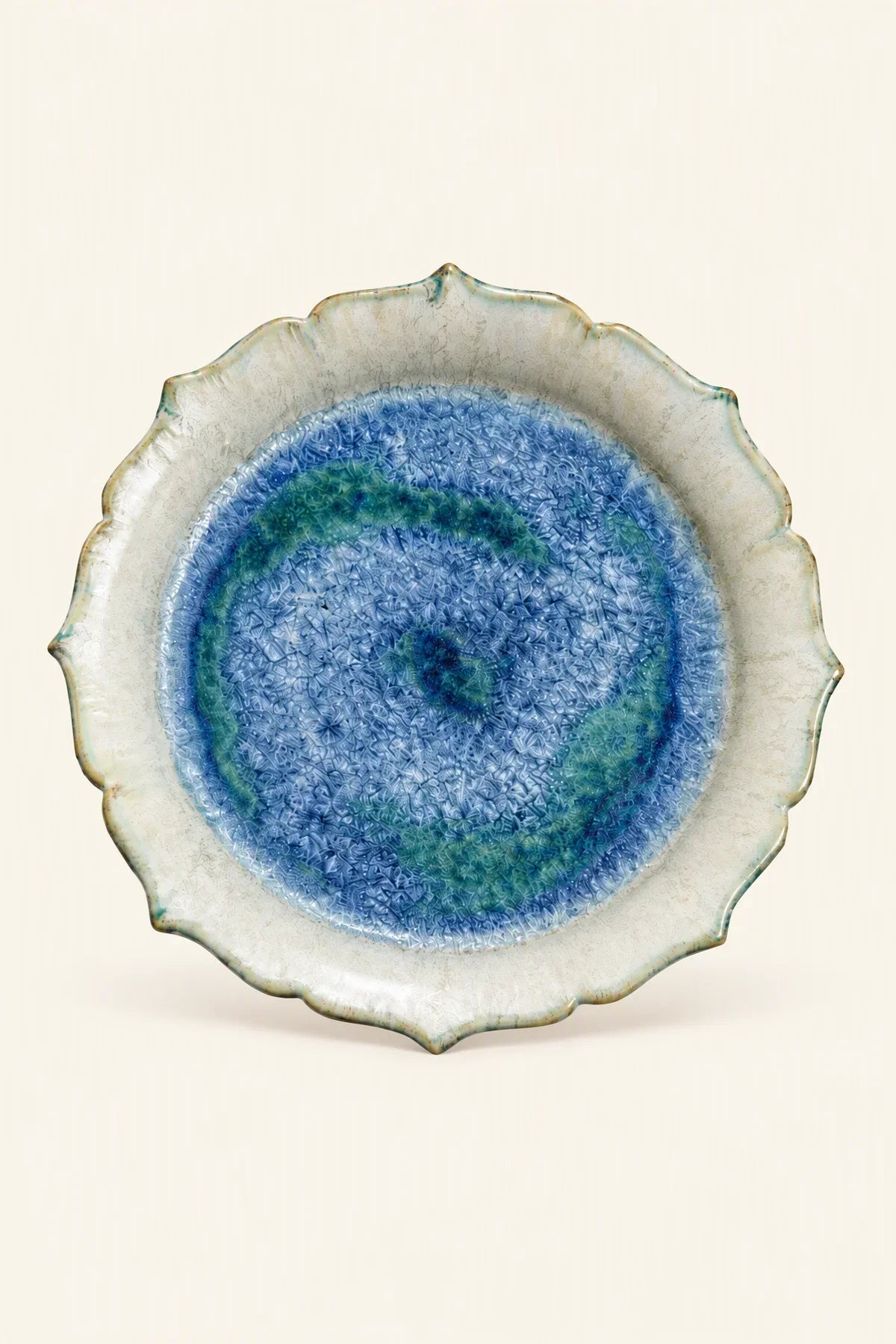 Moon Pond Blue-Green Ceramic Dessert Plate