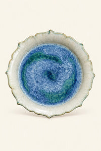 Moon Pond Blue-Green Ceramic Dessert Plate