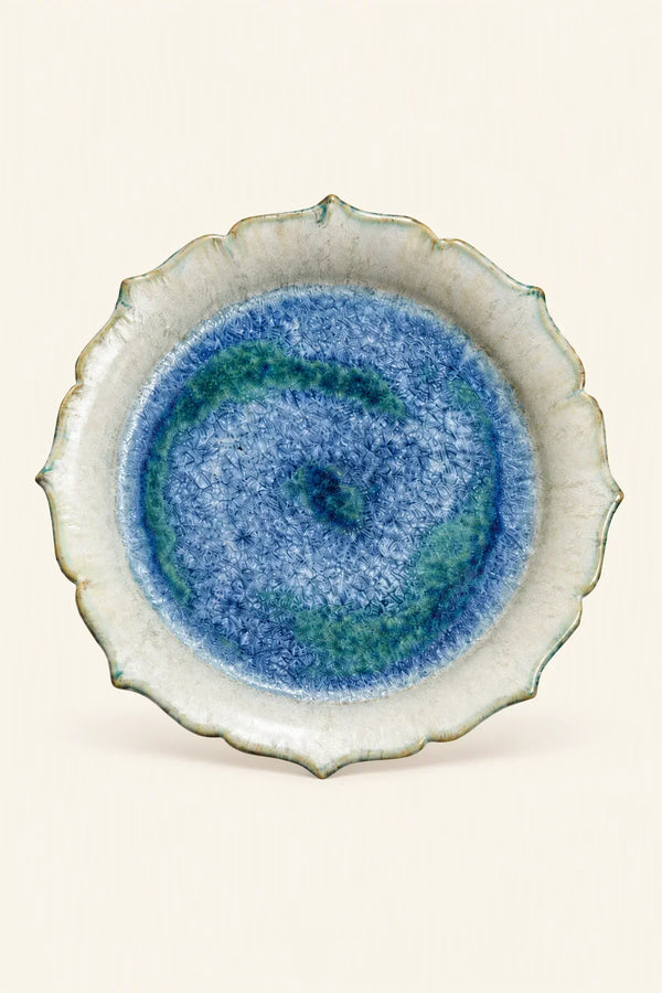 Moon Pond Blue-Green Ceramic Dessert Plate