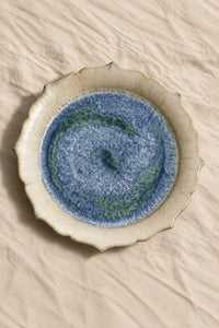 Moon Pond Blue-Green Ceramic Dessert Plate