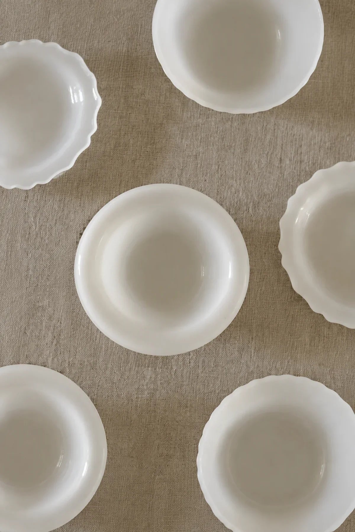 Moonlit Table Milky White Glass Dinnerware Set