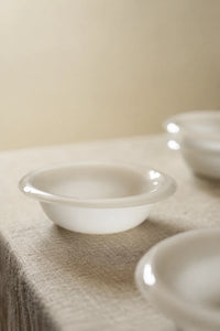 Moonlit Table Milky White Glass Dinnerware Set