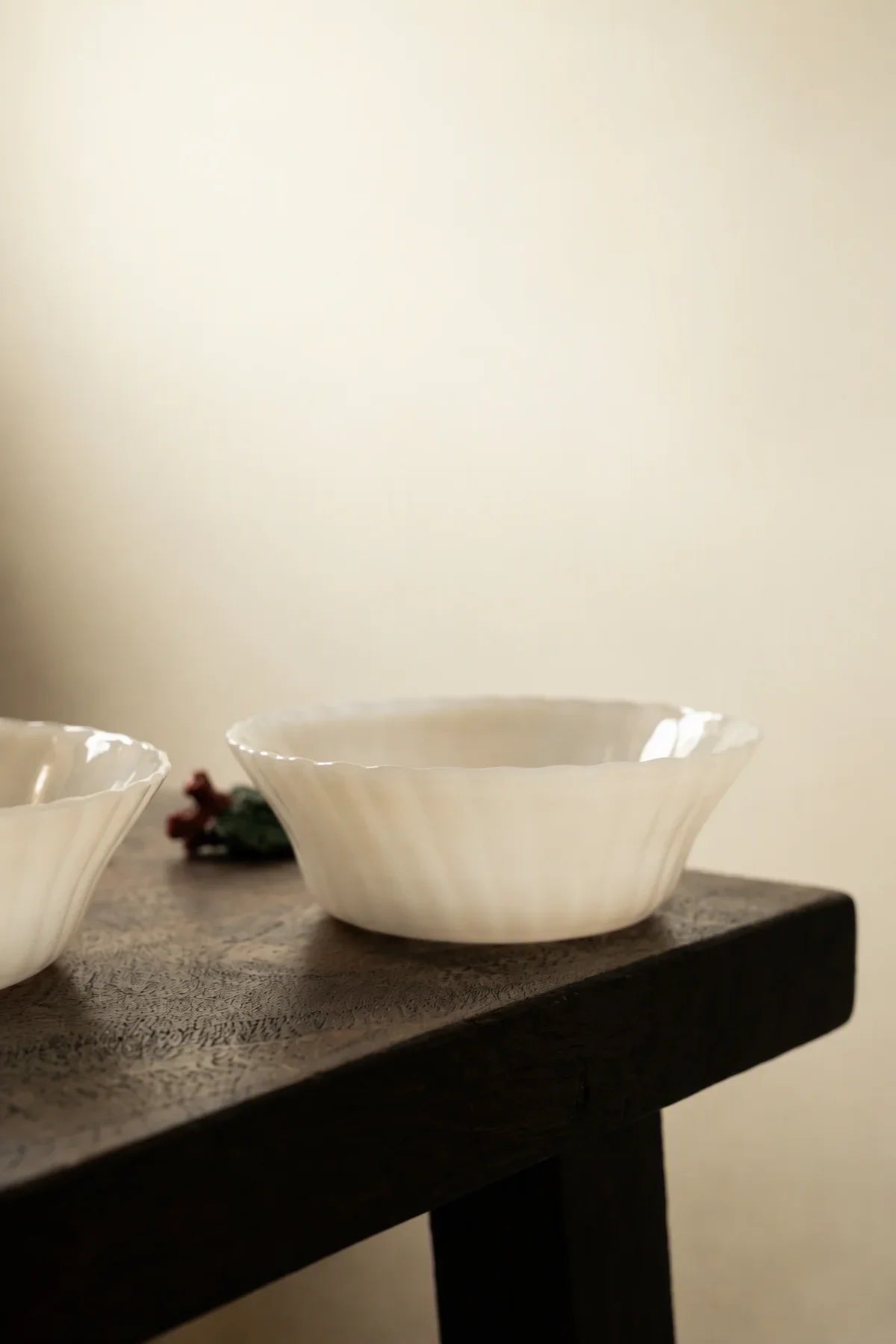 Moonlit Table Milky White Glass Dinnerware Set