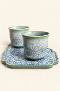 Frost Garden Blue-Green Ceramic Tea Set