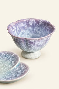 Frost Bloom Lavender-Blue Ceramic Tea Set