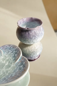 Frost Bloom Lavender-Blue Ceramic Tea Set