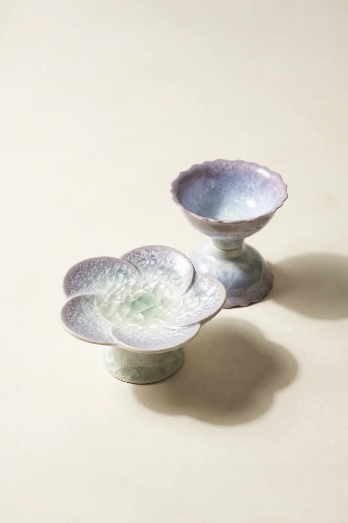 Frost Bloom Lavender-Blue Ceramic Tea Set