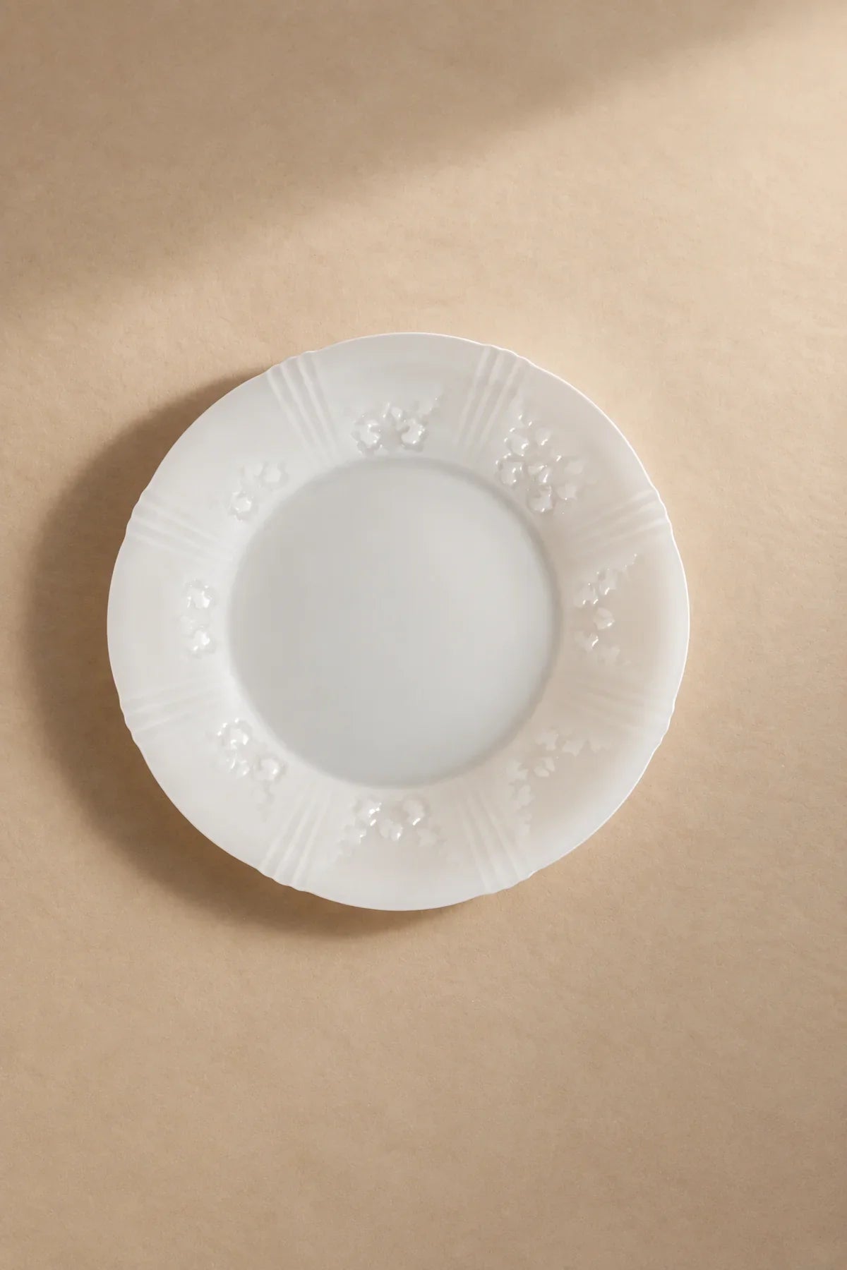 Moonlit Garden Translucent White Glass Dessert Plate