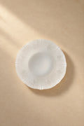 Moonlit Garden Translucent White Glass Dessert Plate