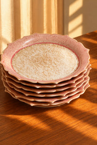 Petal Frost Blush Ceramic Dessert Plate