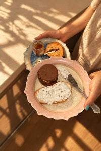Petal Frost Blush Ceramic Dessert Plate