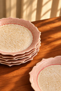 Petal Frost Blush Ceramic Dessert Plate