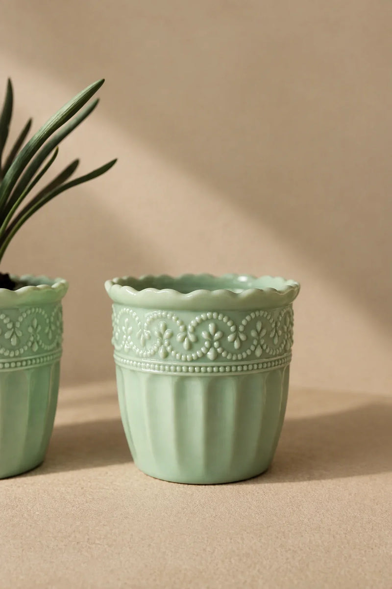 Garden Border Mint Glass Cup
