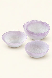Petal Tide Blush Frosted Glass Dessert Bowl