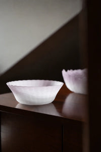 Petal Tide Blush Frosted Glass Dessert Bowl