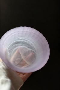Petal Tide Blush Frosted Glass Dessert Bowl