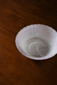 Petal Tide Blush Frosted Glass Dessert Bowl