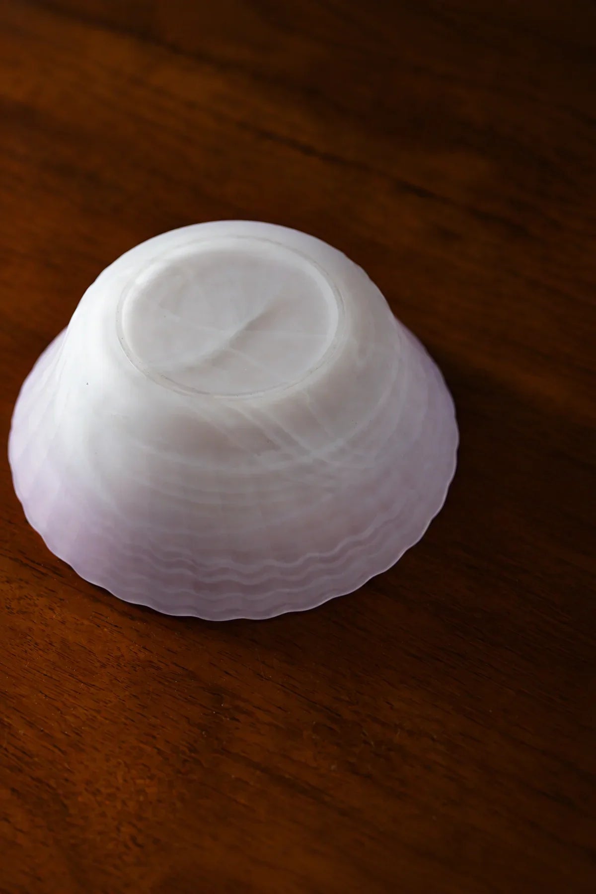 Petal Tide Blush Frosted Glass Dessert Bowl