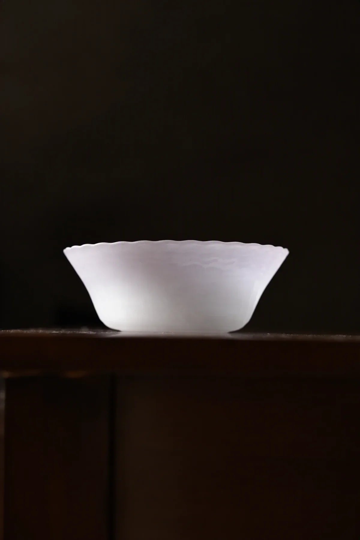 Petal Tide Blush Frosted Glass Dessert Bowl