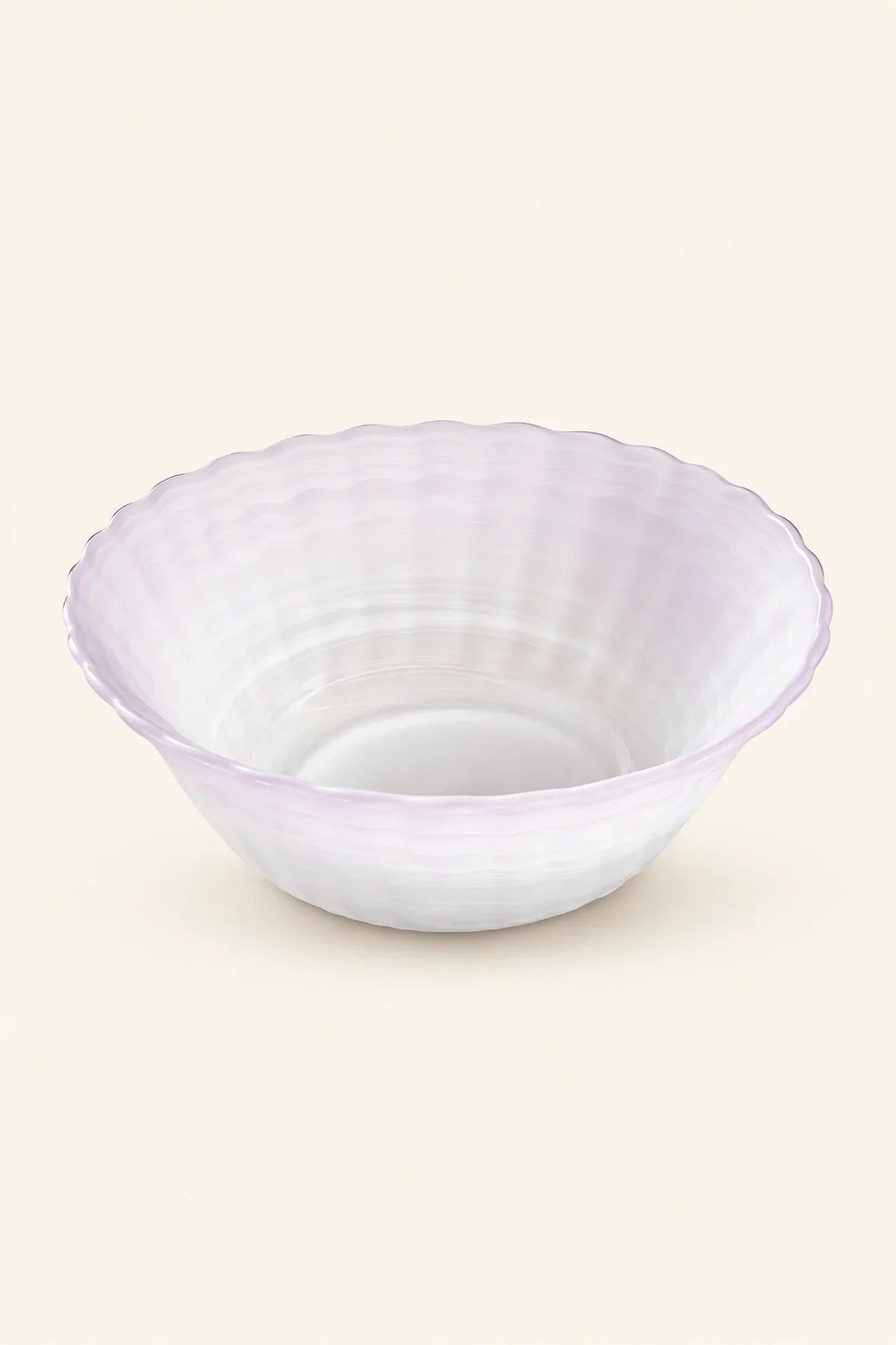 Petal Tide Blush Frosted Glass Dessert Bowl