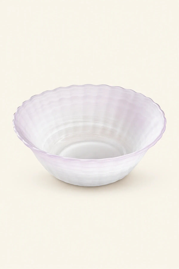 Petal Tide Blush Frosted Glass Dessert Bowl