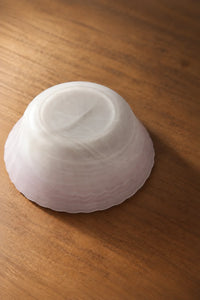 Petal Tide Blush Frosted Glass Dessert Bowl