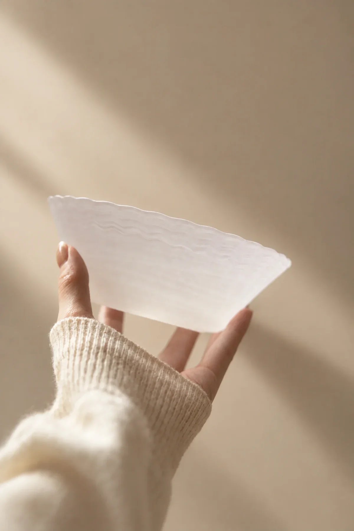 Petal Tide Blush Frosted Glass Dessert Bowl