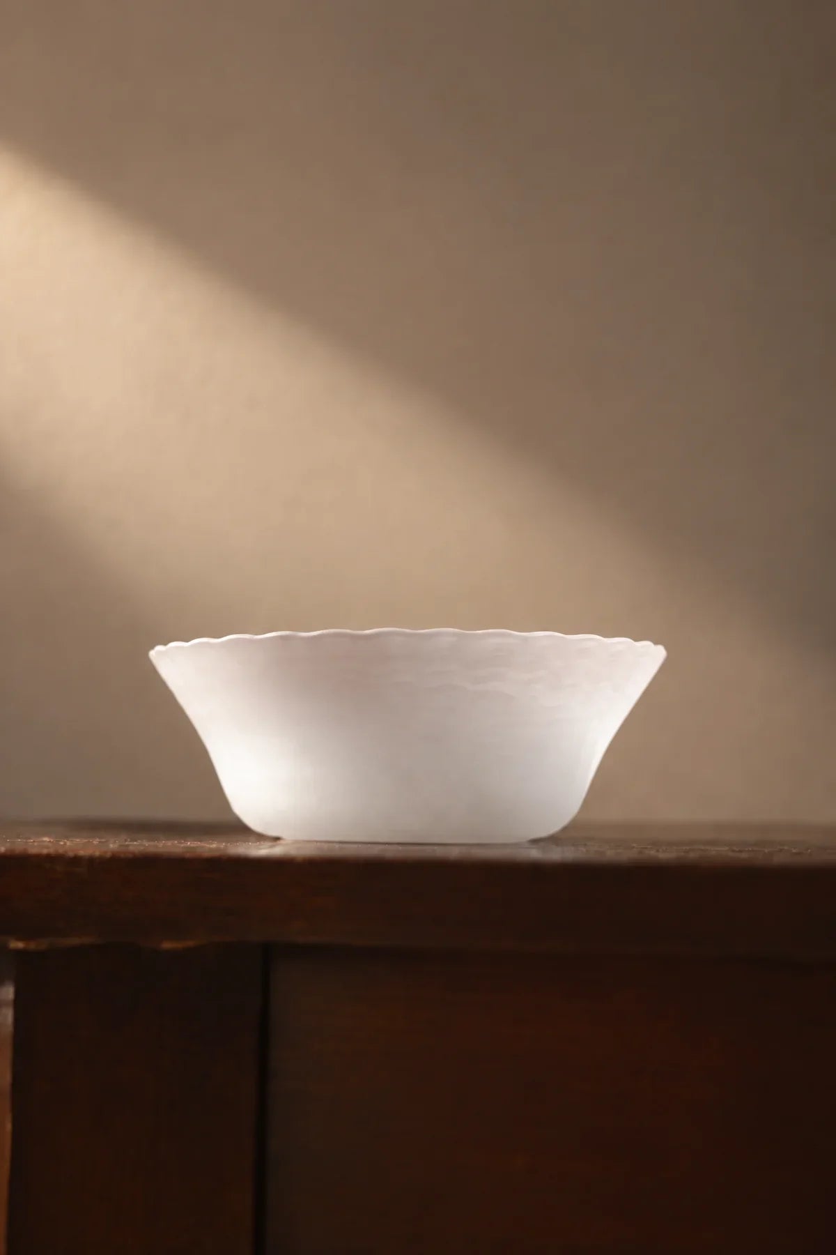 Petal Tide Blush Frosted Glass Dessert Bowl