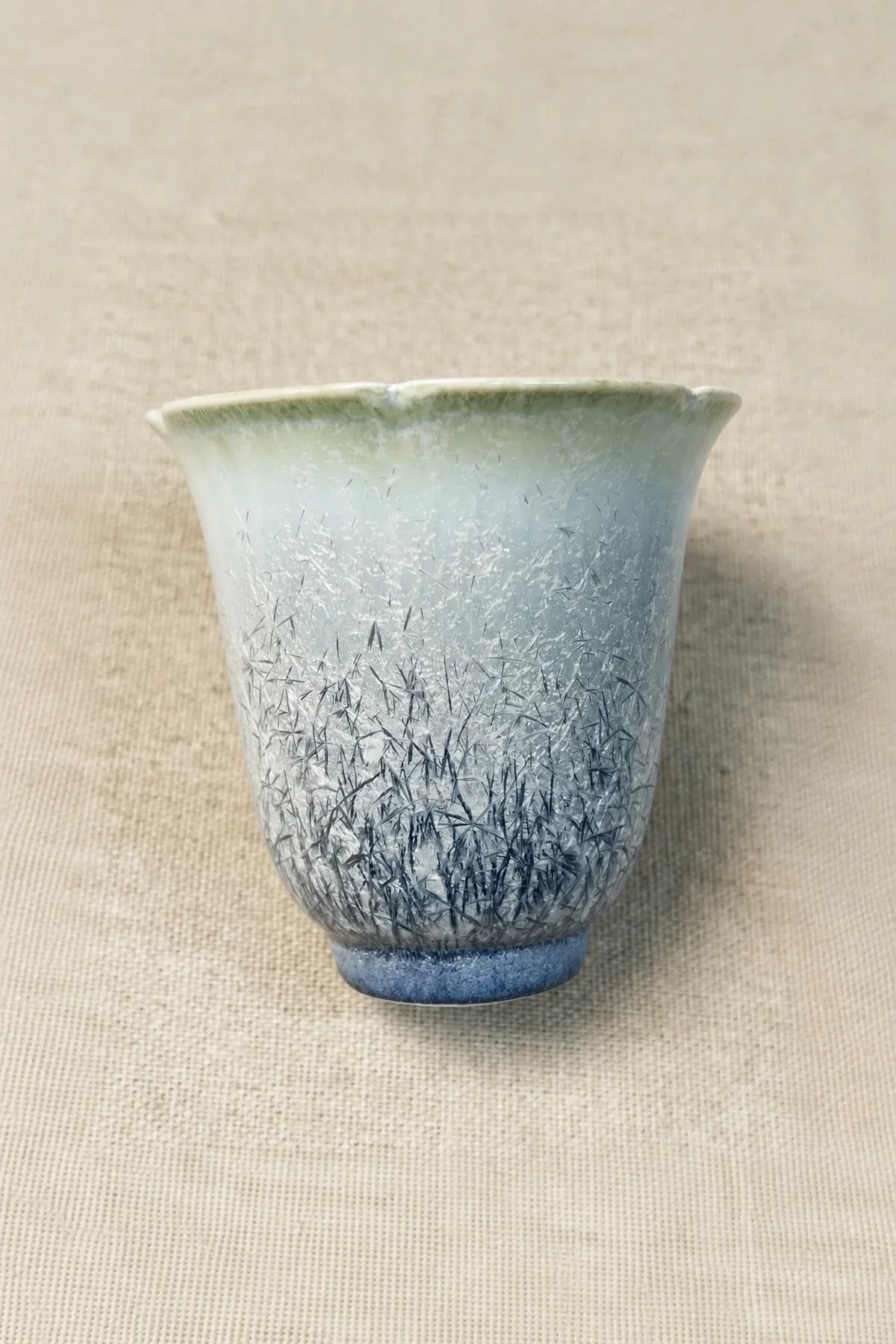 Frost Garden Blue-Green Ceramic Tea Cup