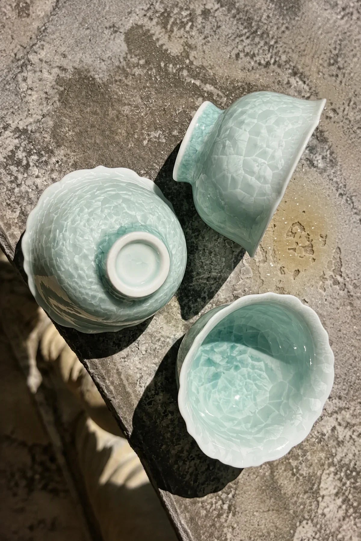 Frost Bloom Mint Ceramic Tea Cup