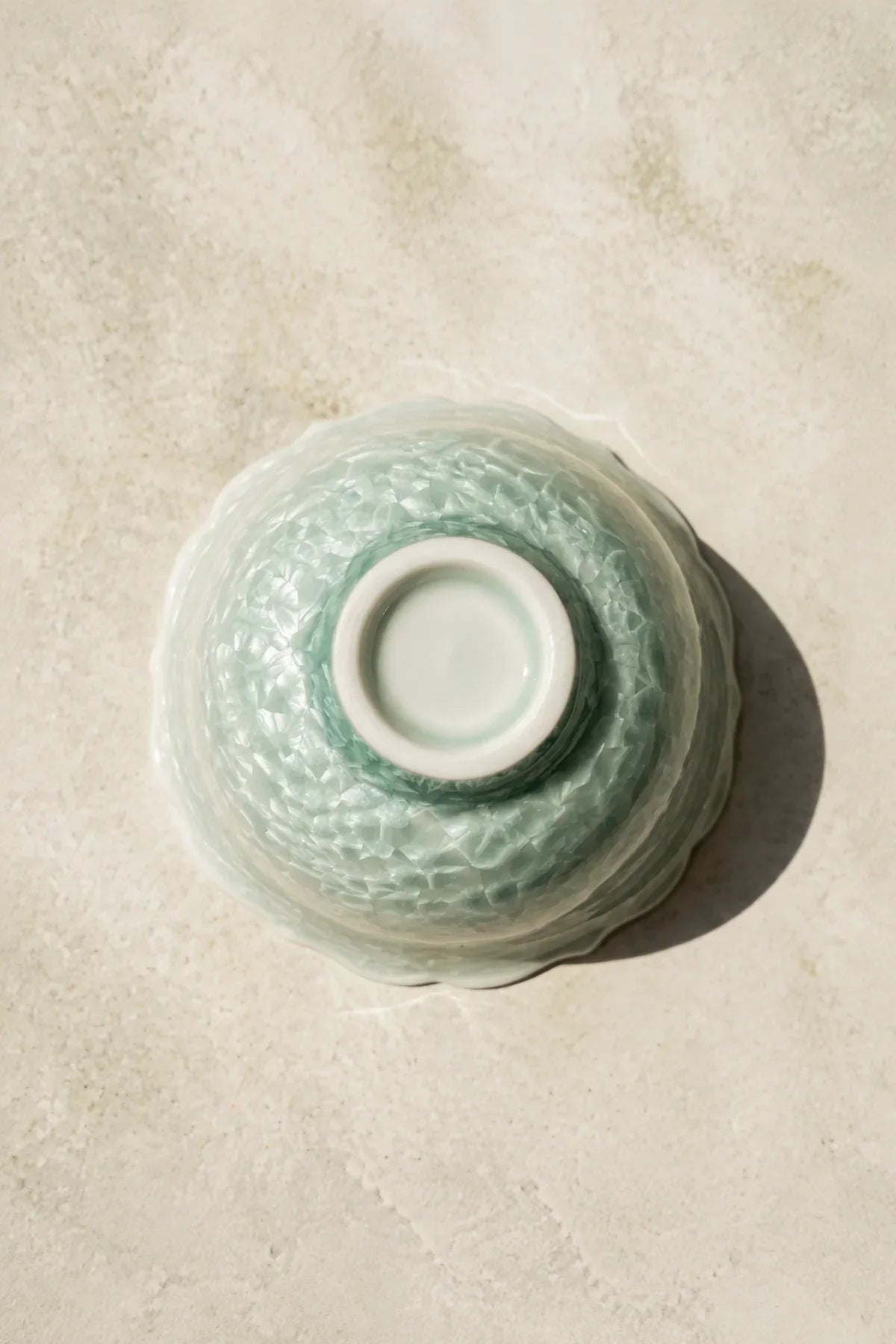 Frost Bloom Mint Ceramic Tea Cup