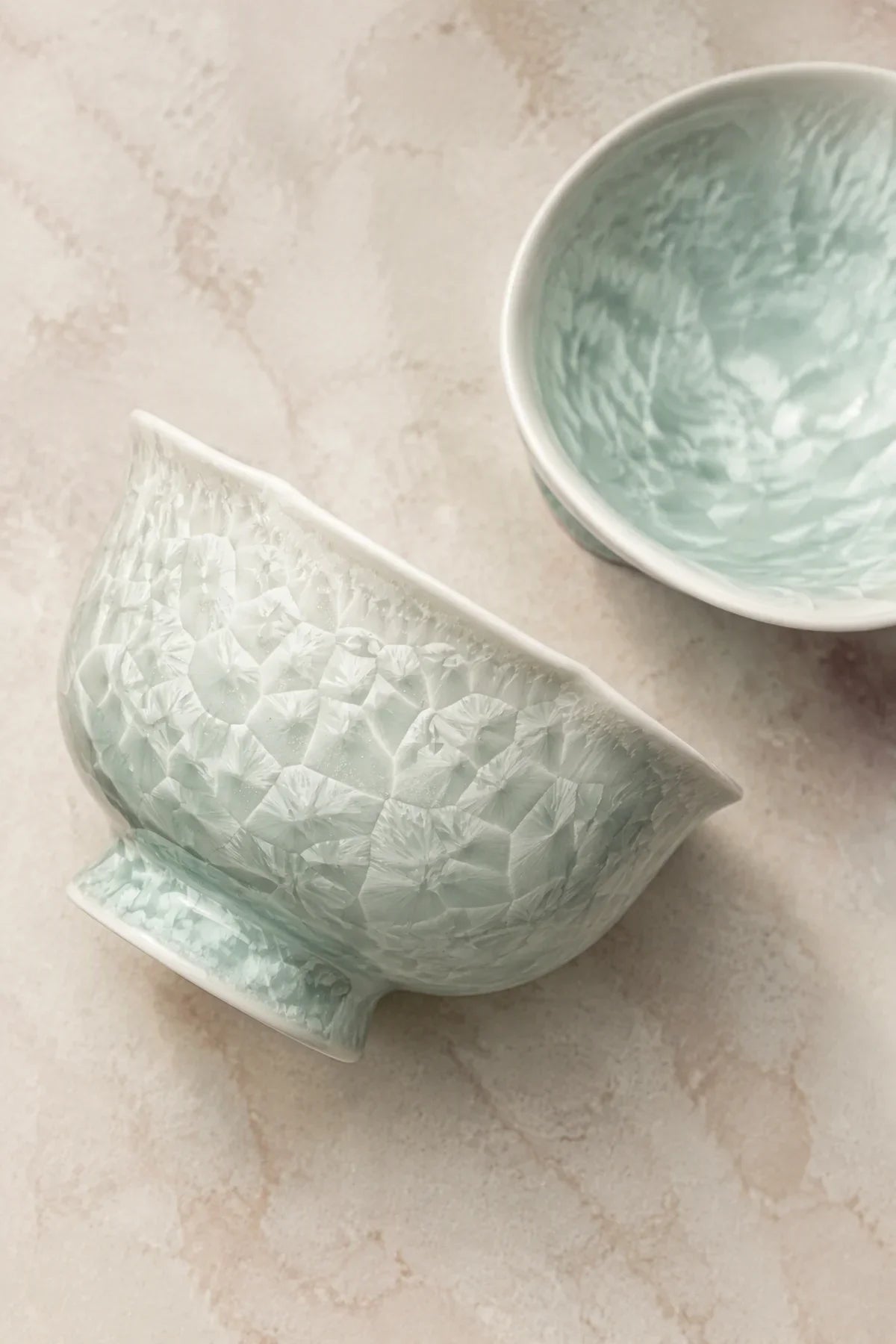 Frost Bloom Mint Ceramic Tea Cup