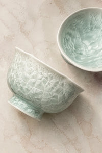 Frost Bloom Mint Ceramic Tea Cup