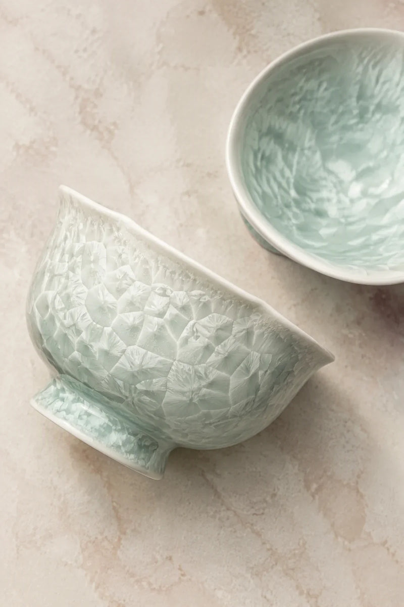 Frost Bloom Mint Ceramic Tea Cup