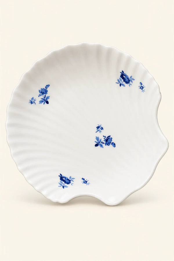 Tide Garden Blue-on-Ivory Ceramic Serving Bowl
