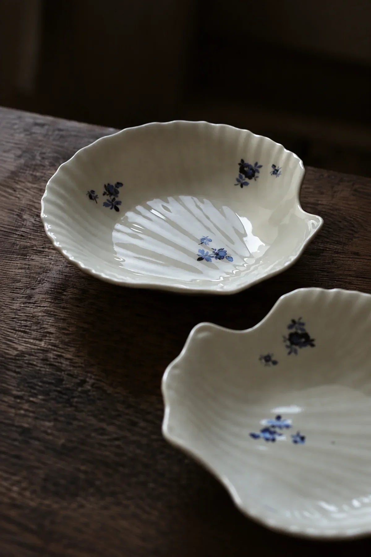 Tide Garden Blue-on-Ivory Ceramic Serving Bowl