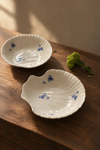 Tide Garden Blue-on-Ivory Ceramic Serving Bowl