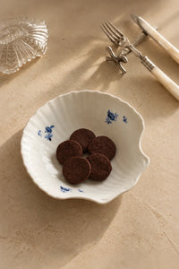 Tide Garden Blue-on-Ivory Ceramic Serving Bowl