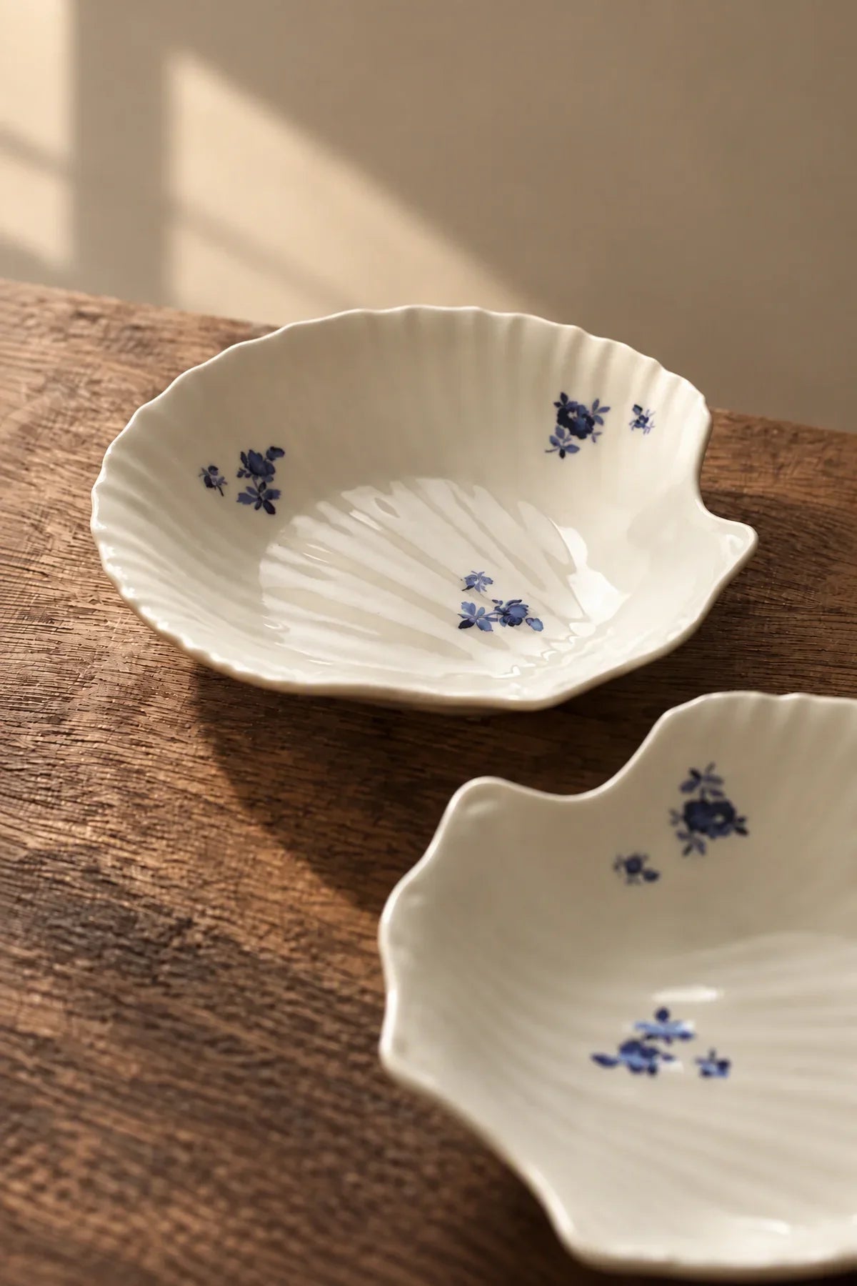 Tide Garden Blue-on-Ivory Ceramic Serving Bowl