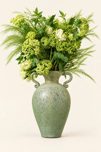 Garden Amphora Moss Green Glass Flower Vase
